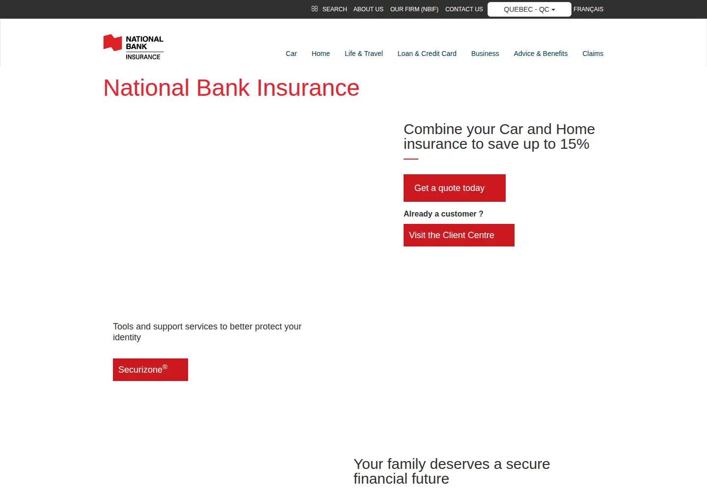Screenshot of nbc-insurance.ca