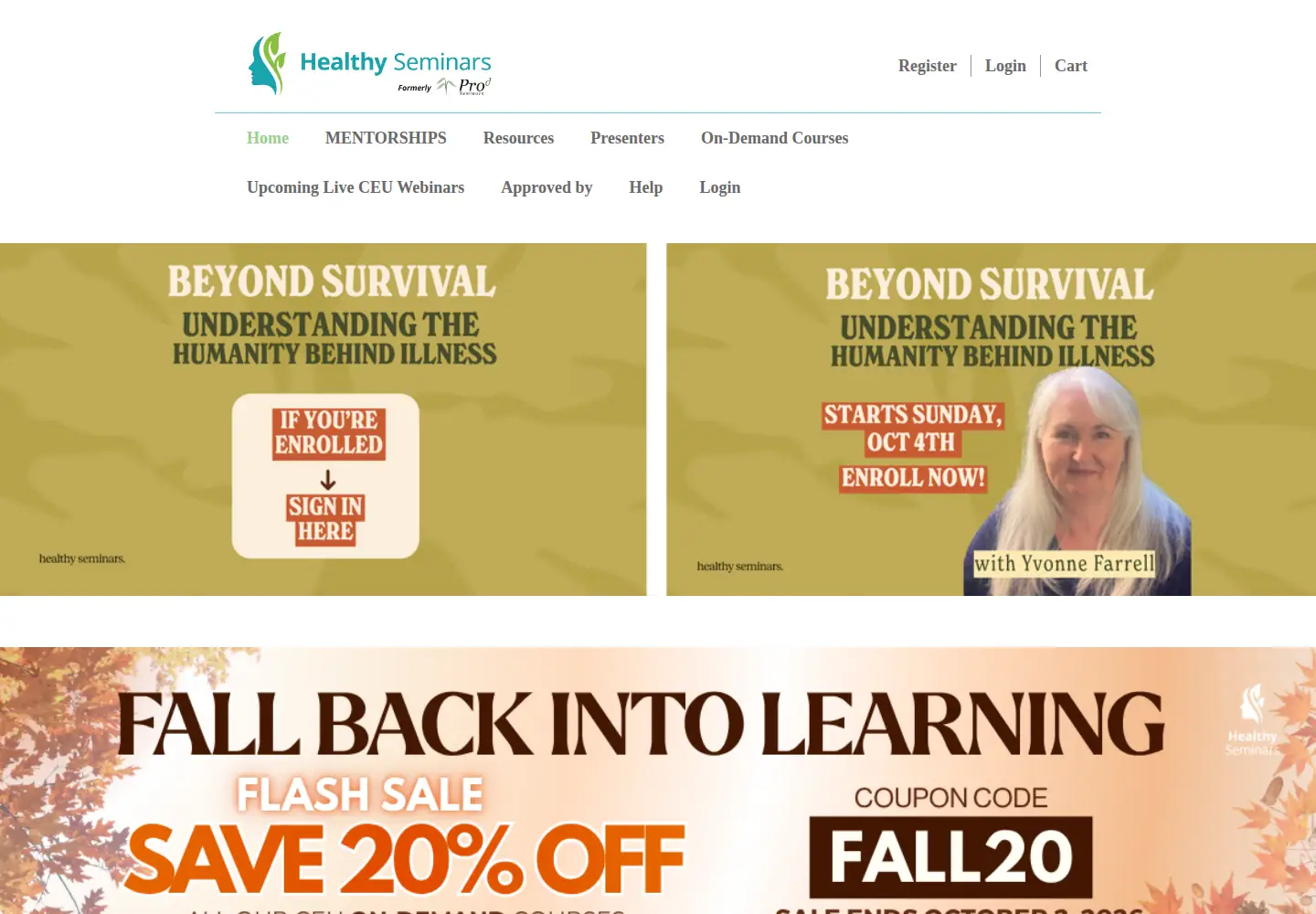 Screenshot of healthyseminars.com