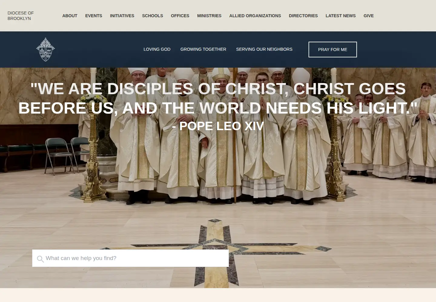 Screenshot of dioceseofbrooklyn.org