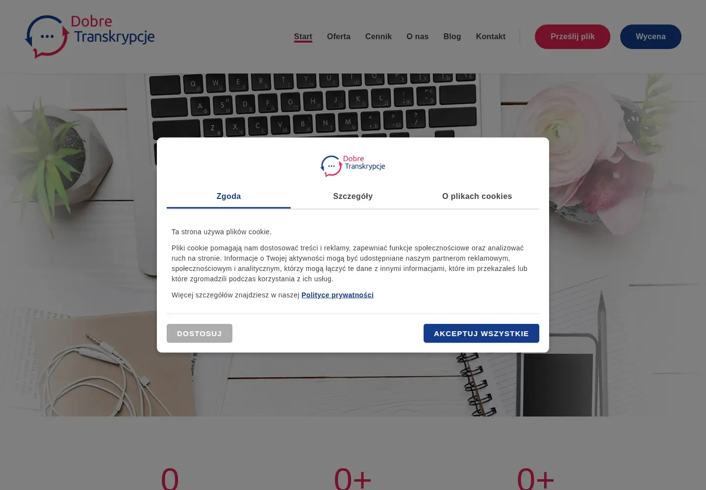 Screenshot of dobretranskrypcje.pl