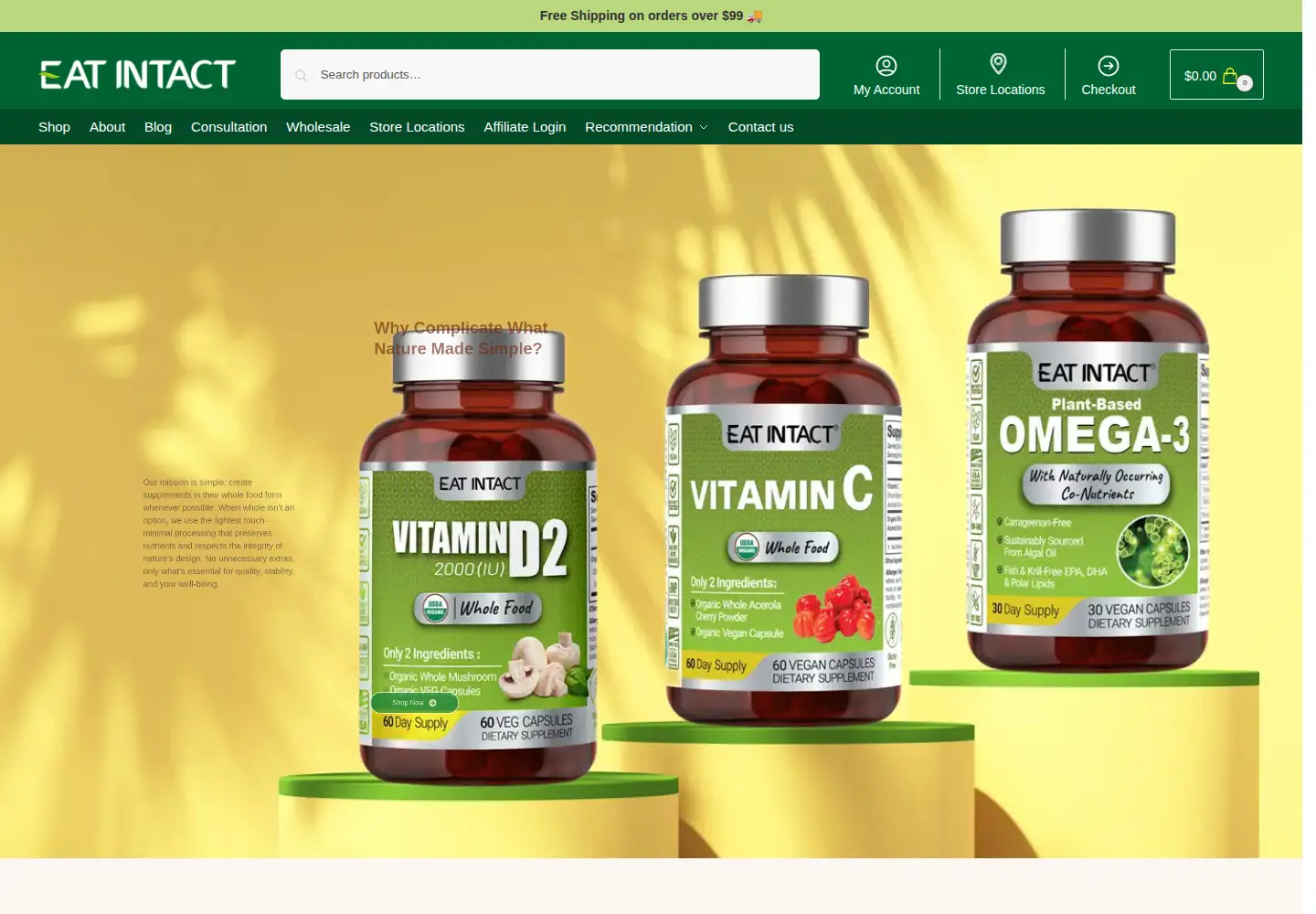 Screenshot of eatintact.com