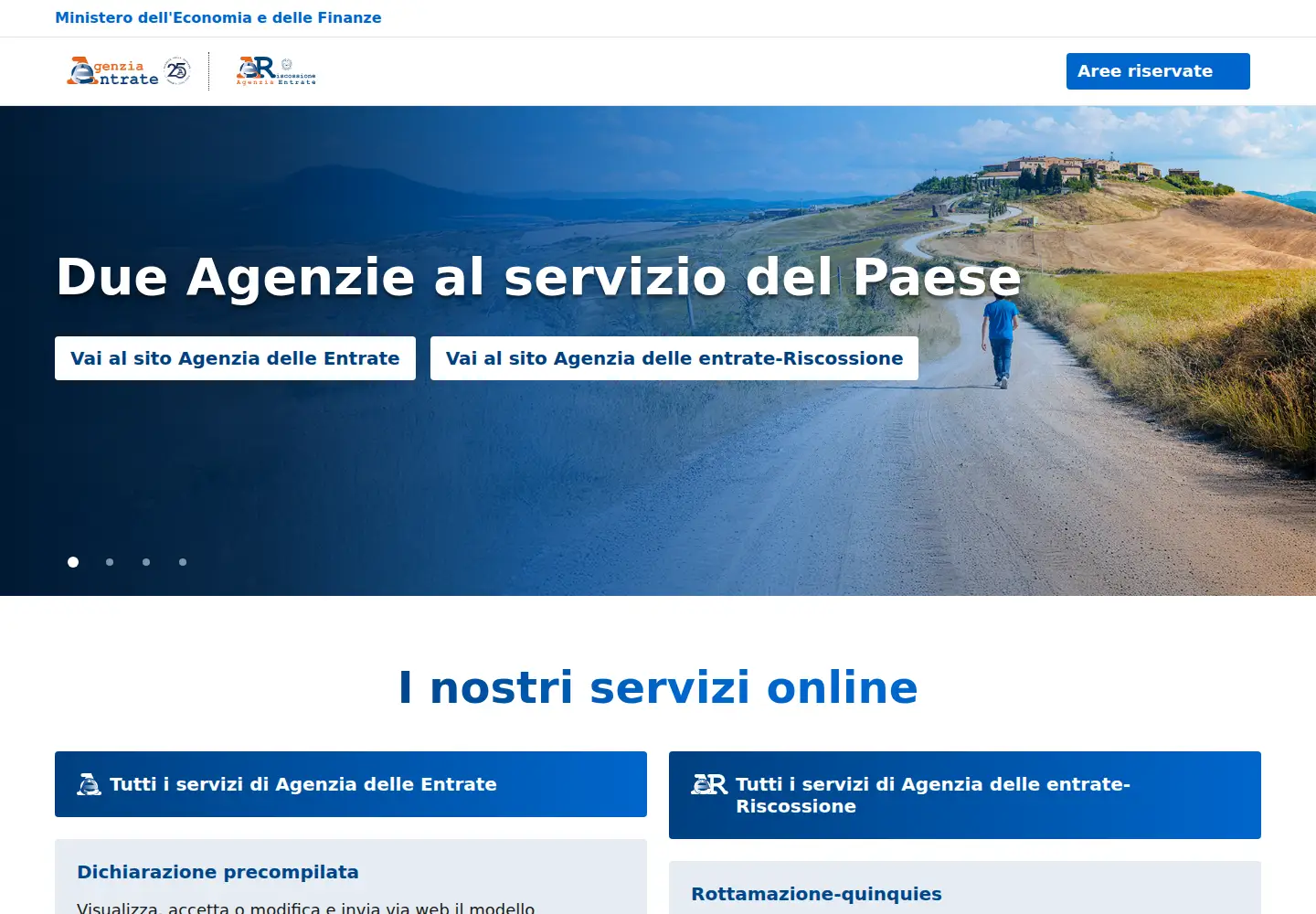 Screenshot of agenziaentrateriscossione.gov.it