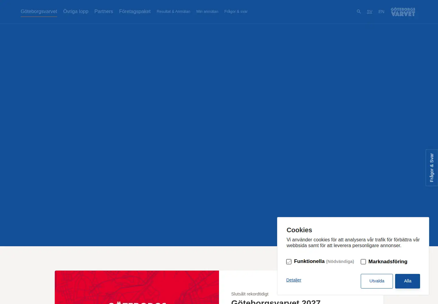 Screenshot of goteborgsvarvet.se