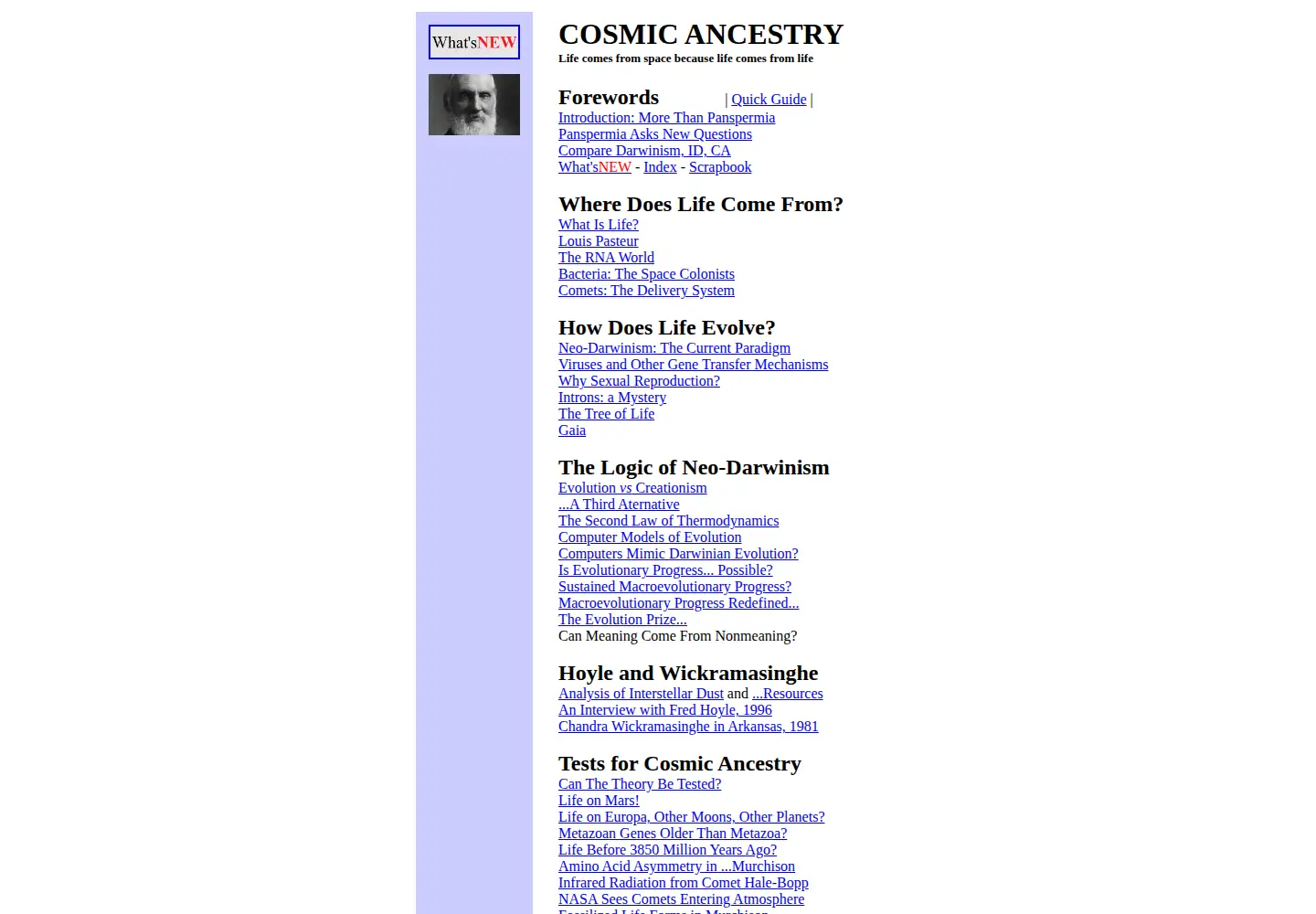 Screenshot of panspermia.org