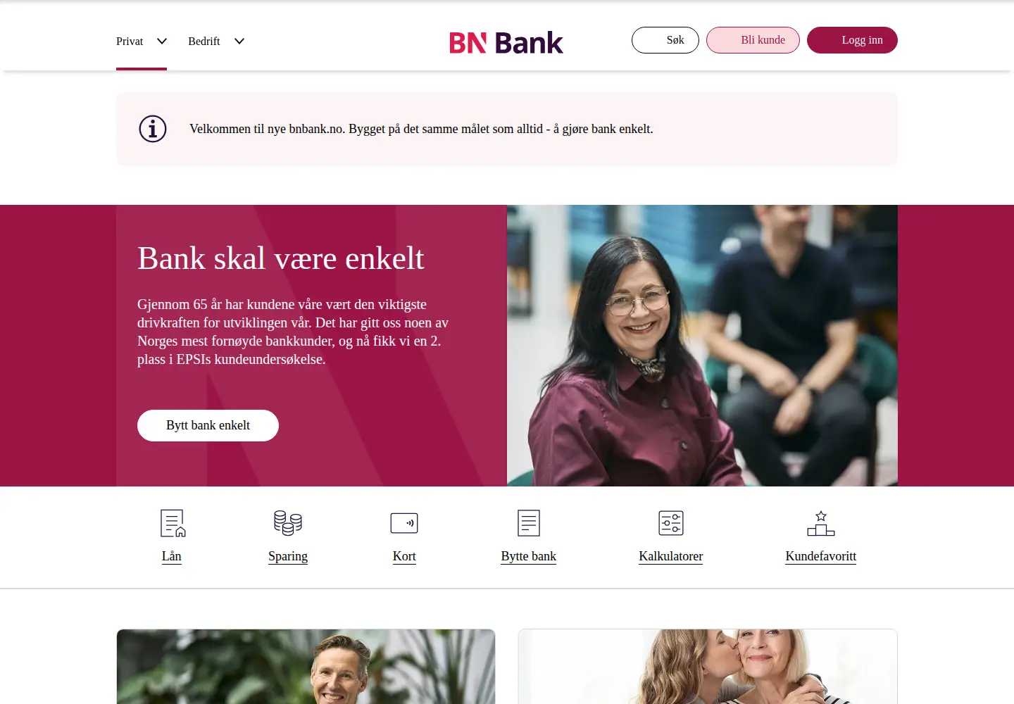 Screenshot of bnbank.no