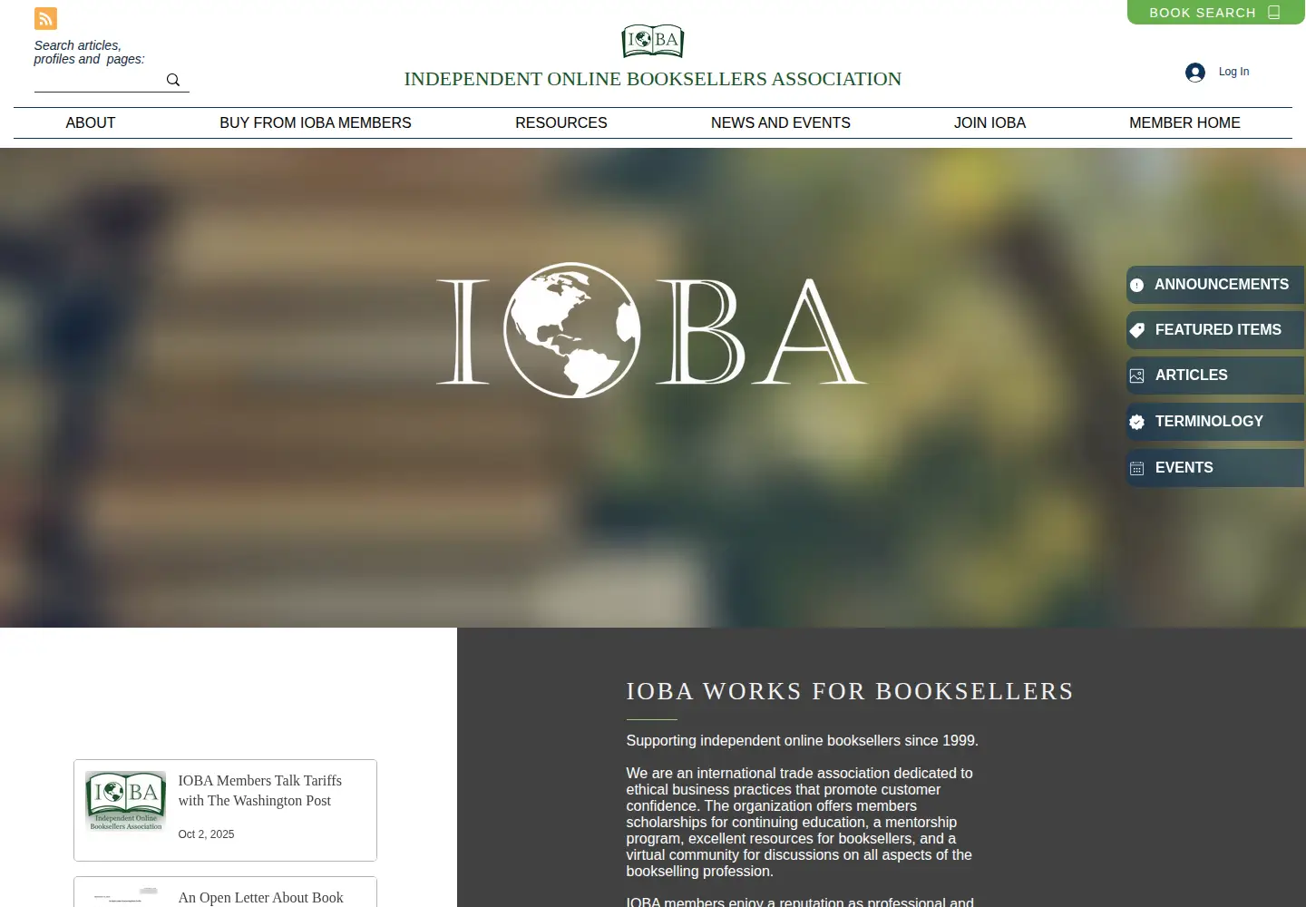 Screenshot of ioba.org