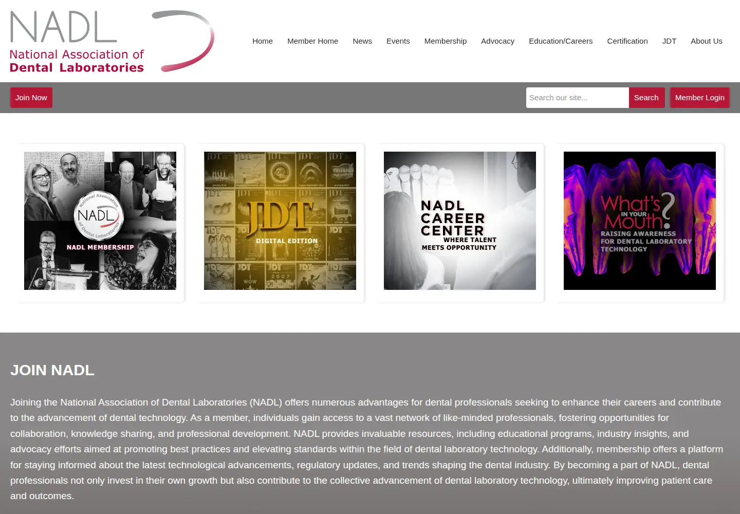 Screenshot of nadl.org