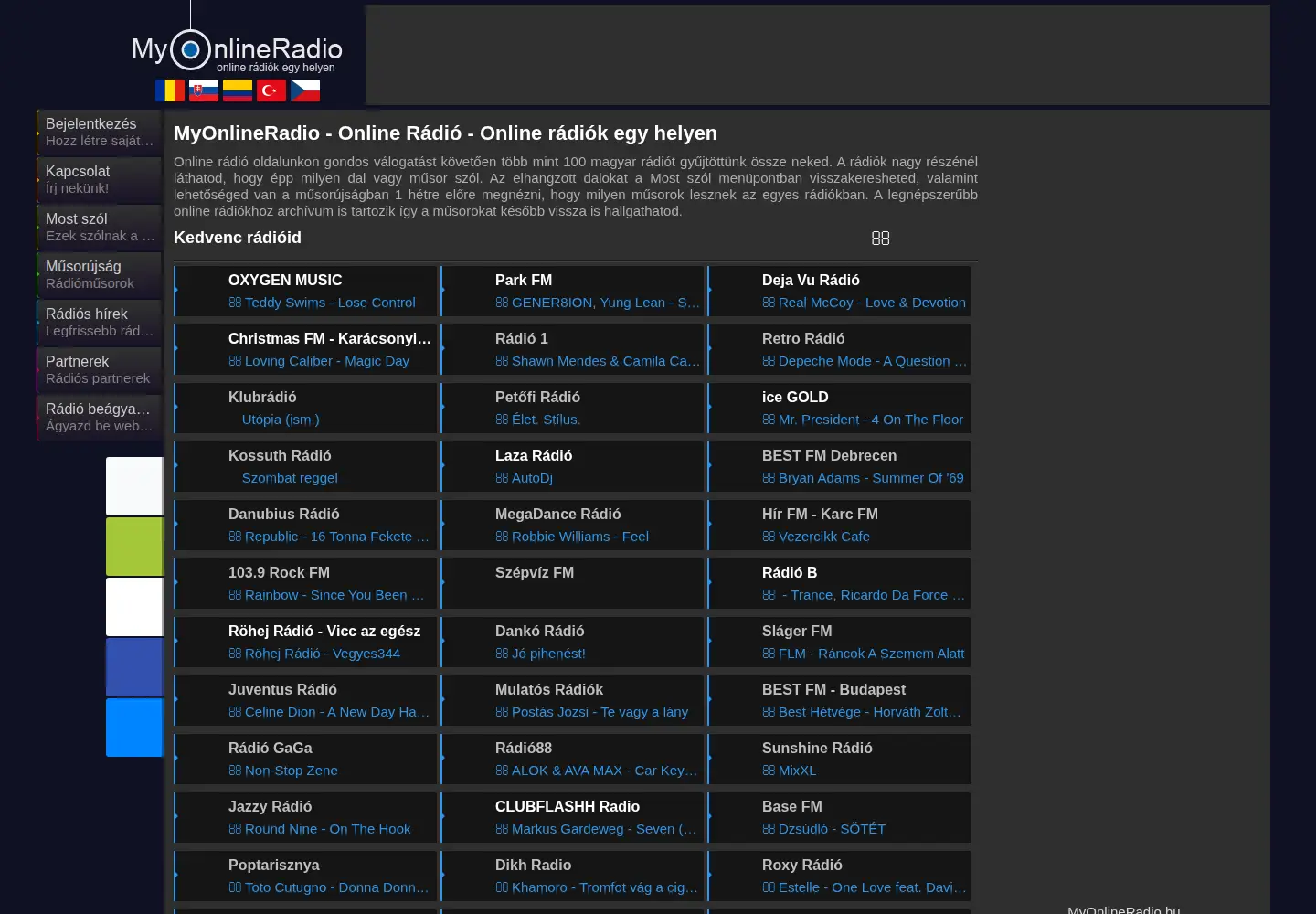 Screenshot of myonlineradio.hu