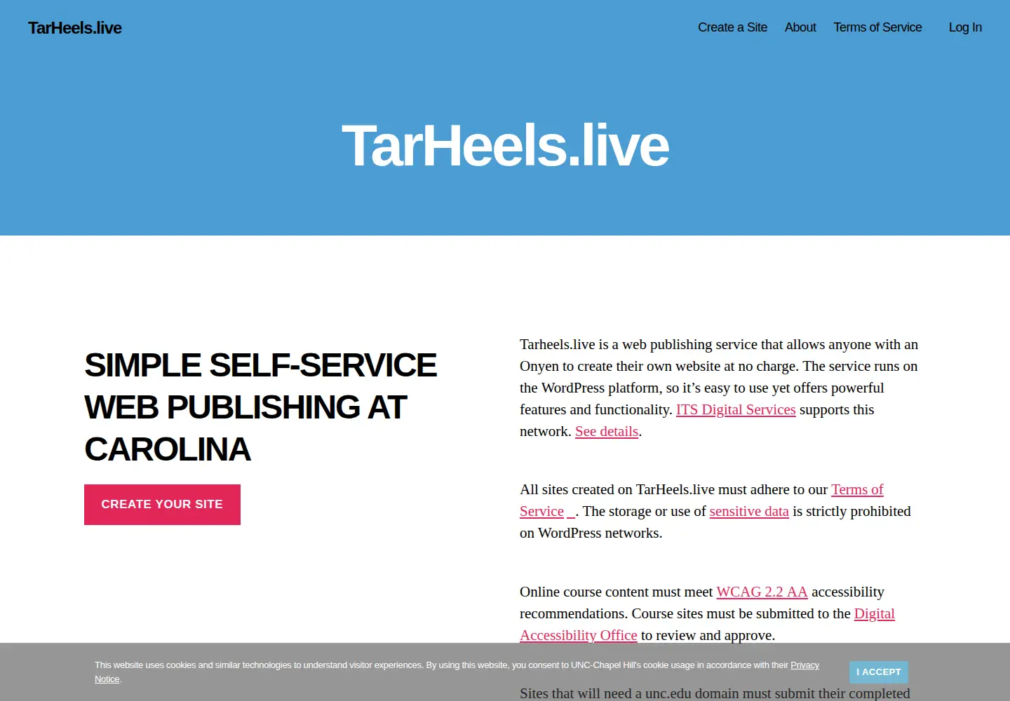 Screenshot of tarheels.live