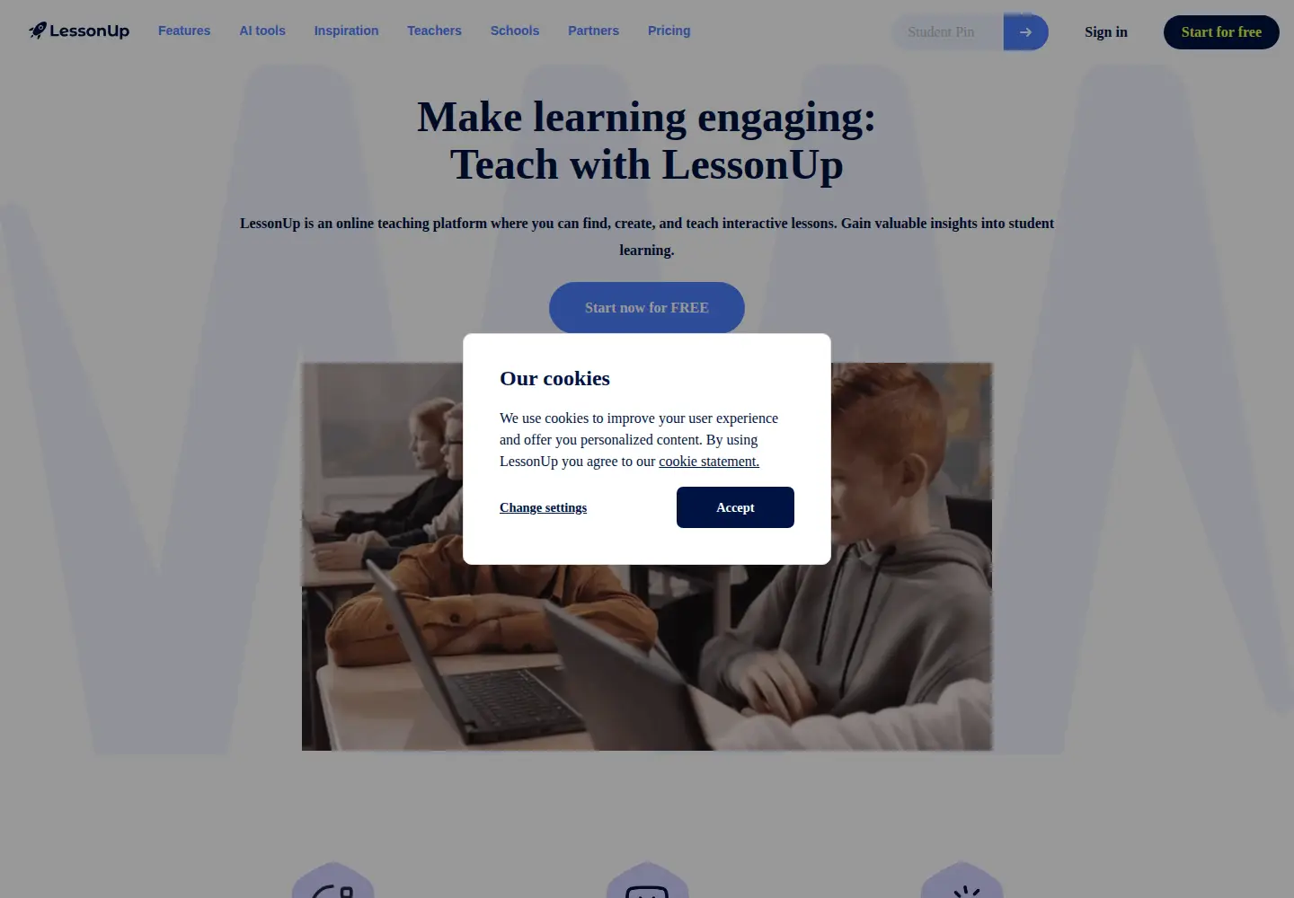 Screenshot of lessonup.com