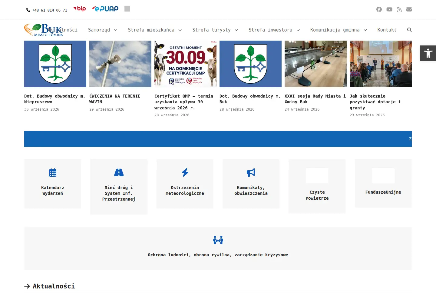 Captured homepage of buk.gmina.pl in the current scan