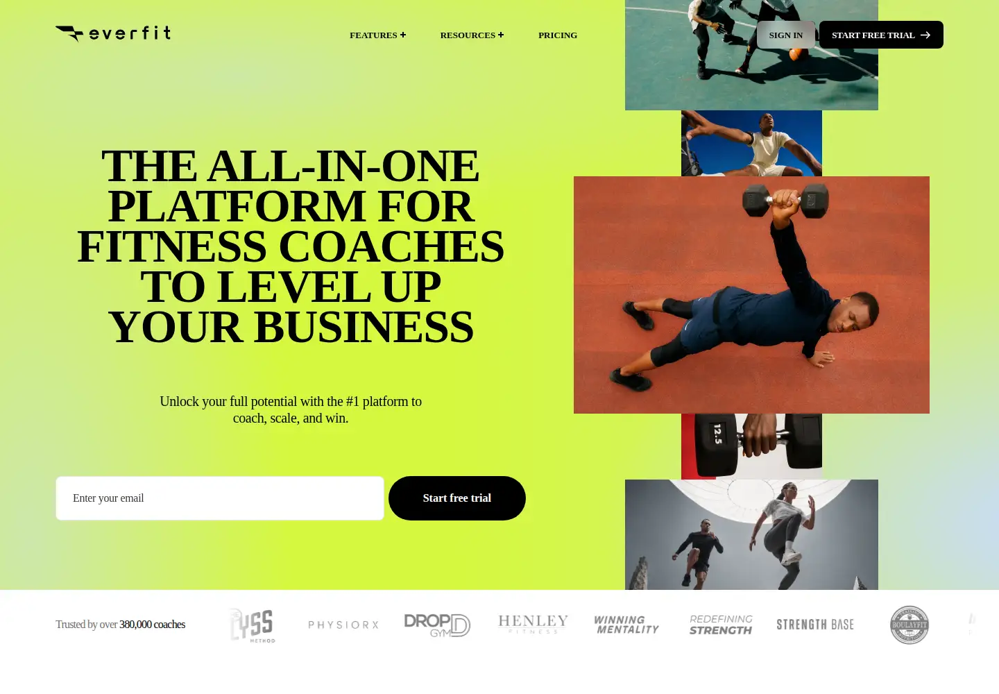 Screenshot of everfit.io