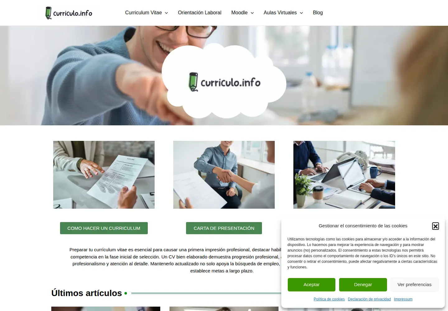 Screenshot of curriculo.info