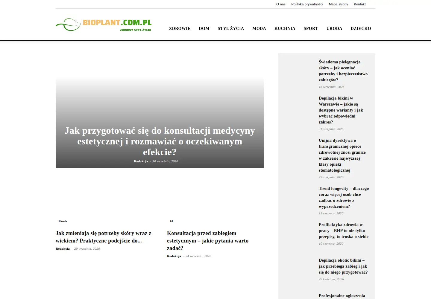 Captured homepage of bioplant.com.pl in the current scan