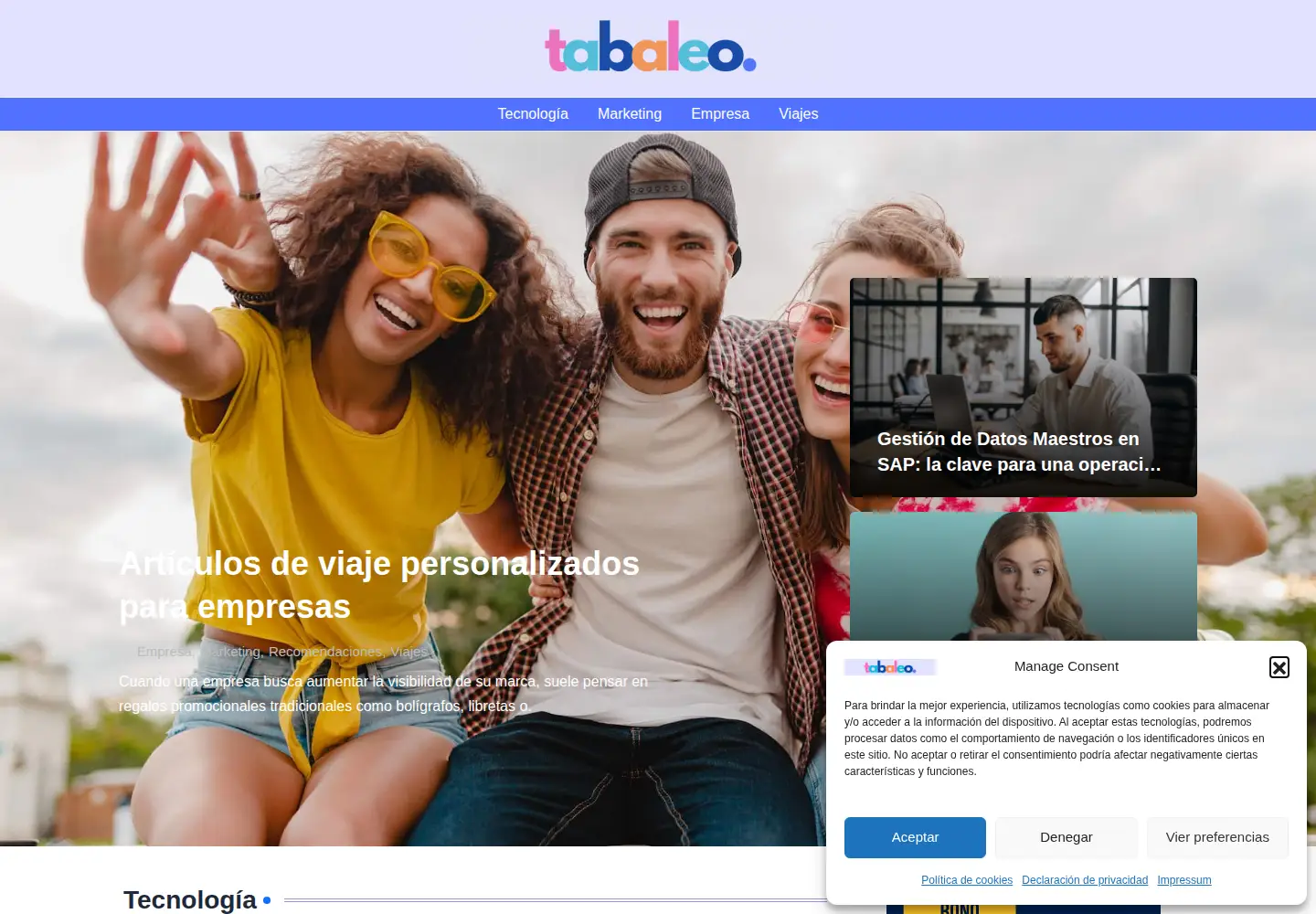 Screenshot of tabaleo.com