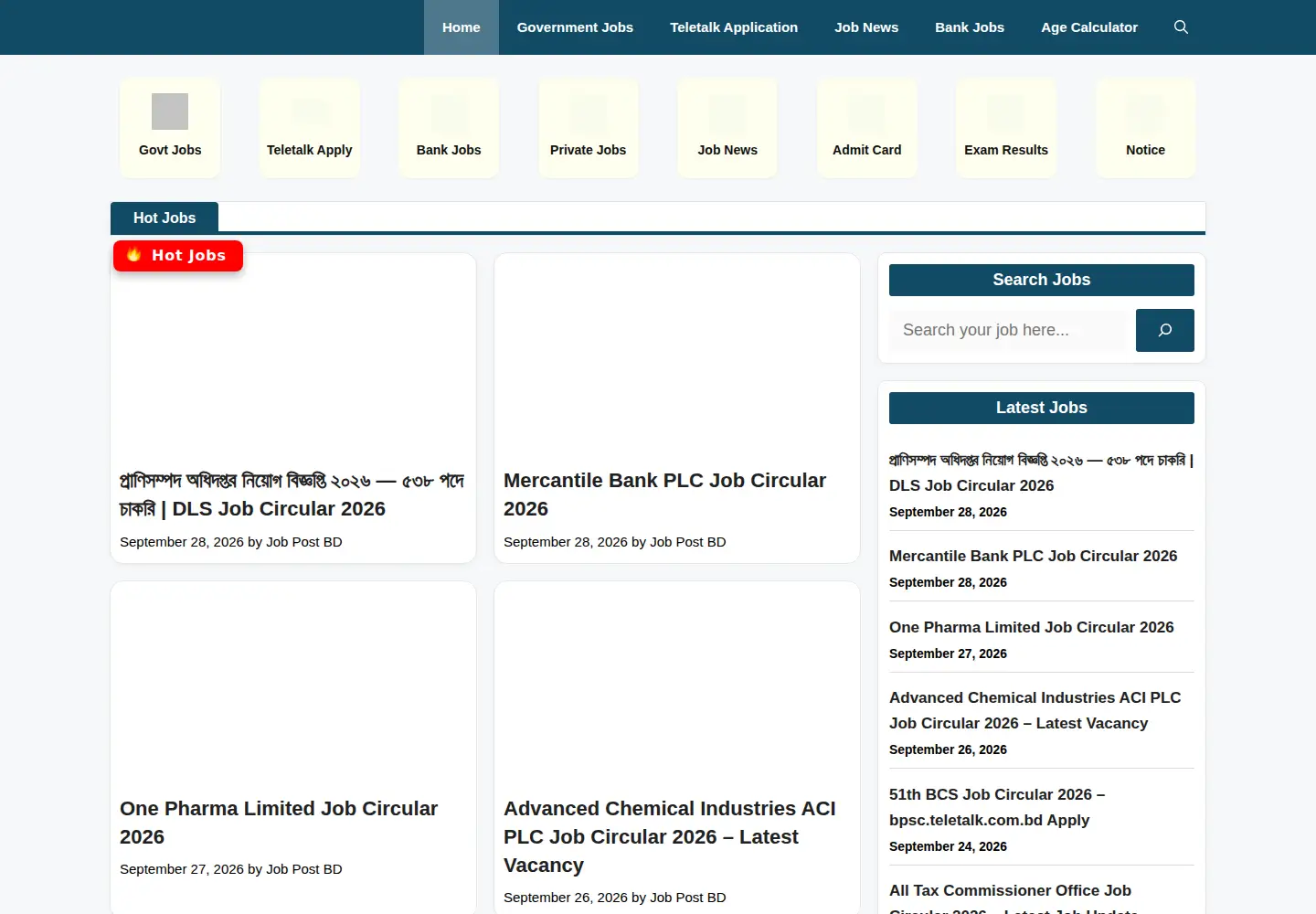 Screenshot of jobpostbd.com