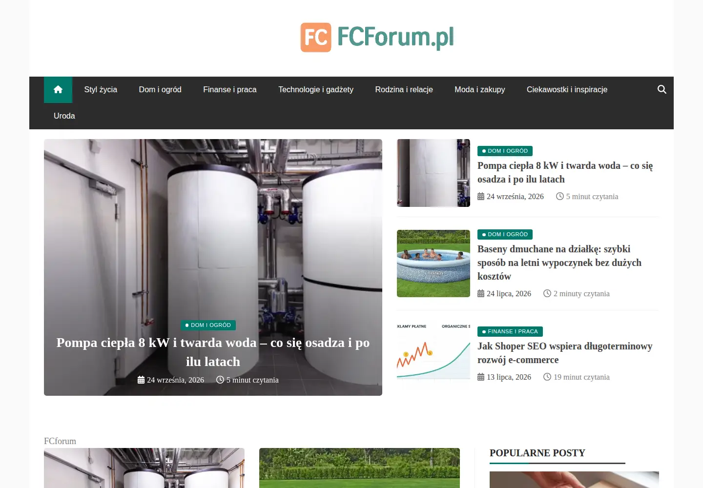 Captured homepage of fcforum.pl in the current scan