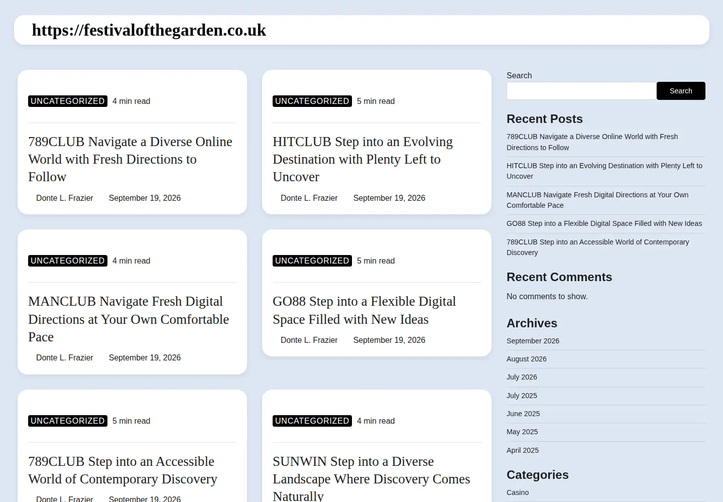 Screenshot of festivalofthegarden.co.uk