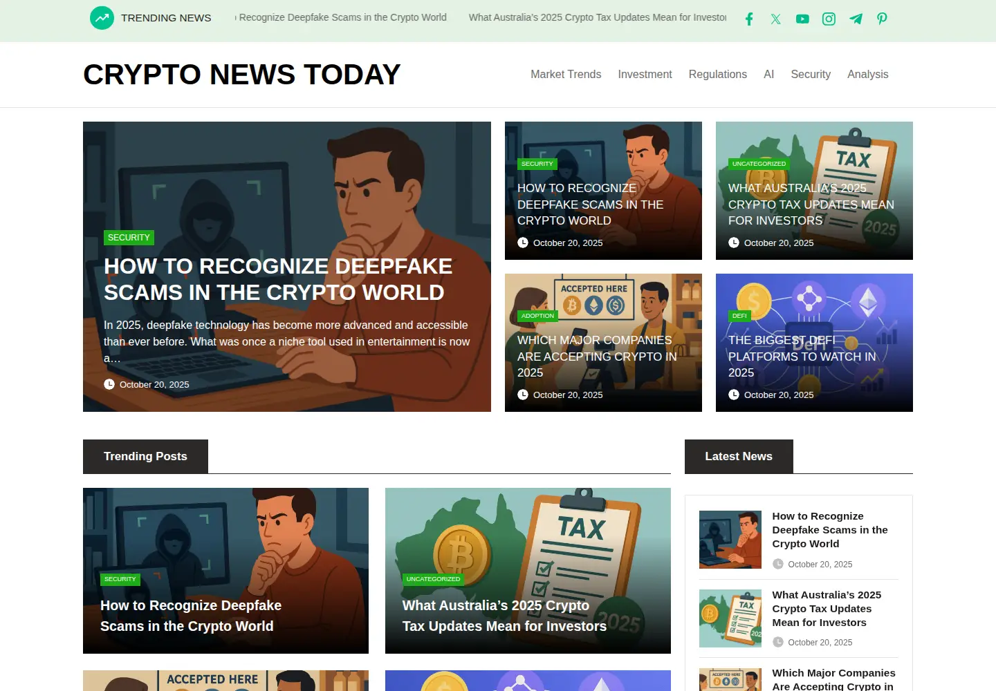 Screenshot of cryptonewstodayblog.com