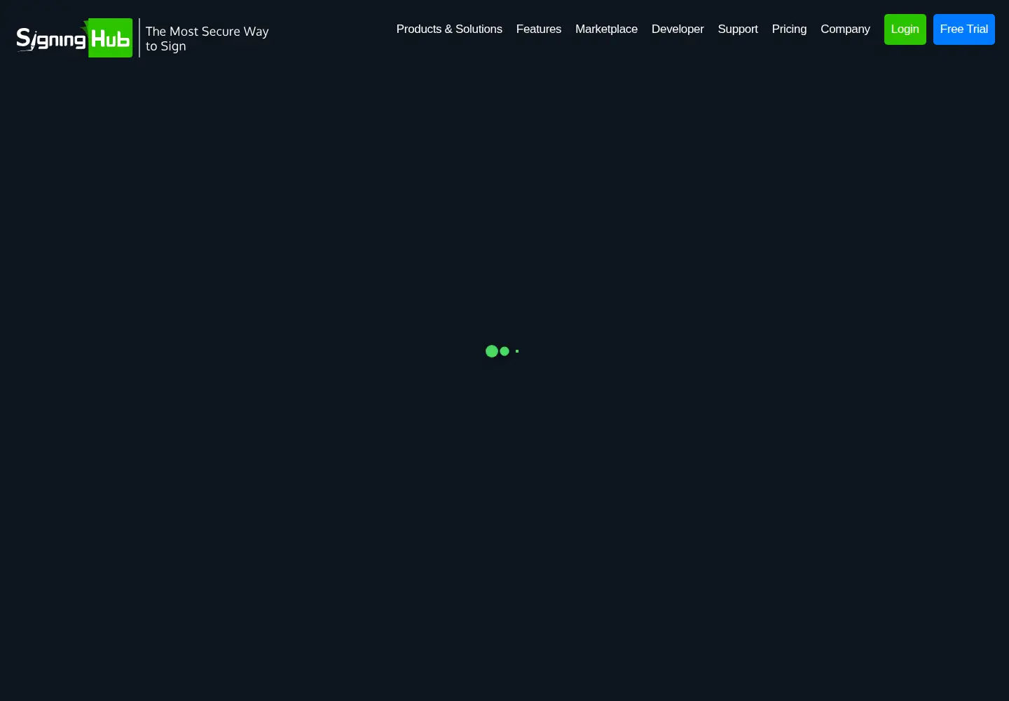 Screenshot of signinghub.com