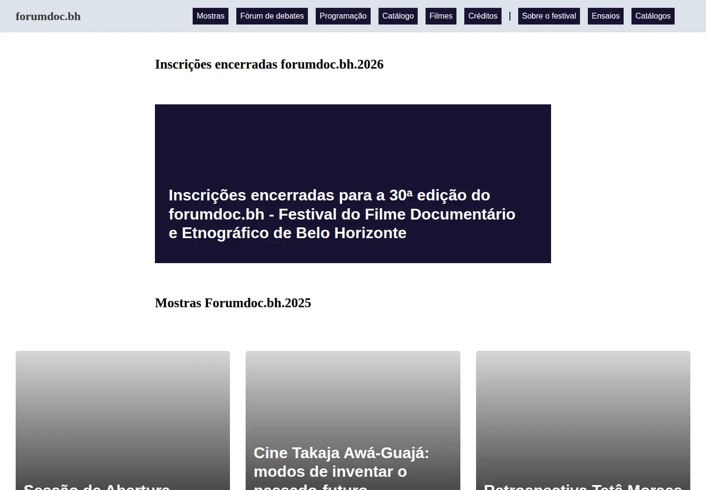 Captured homepage of forumdoc.org.br in the current scan