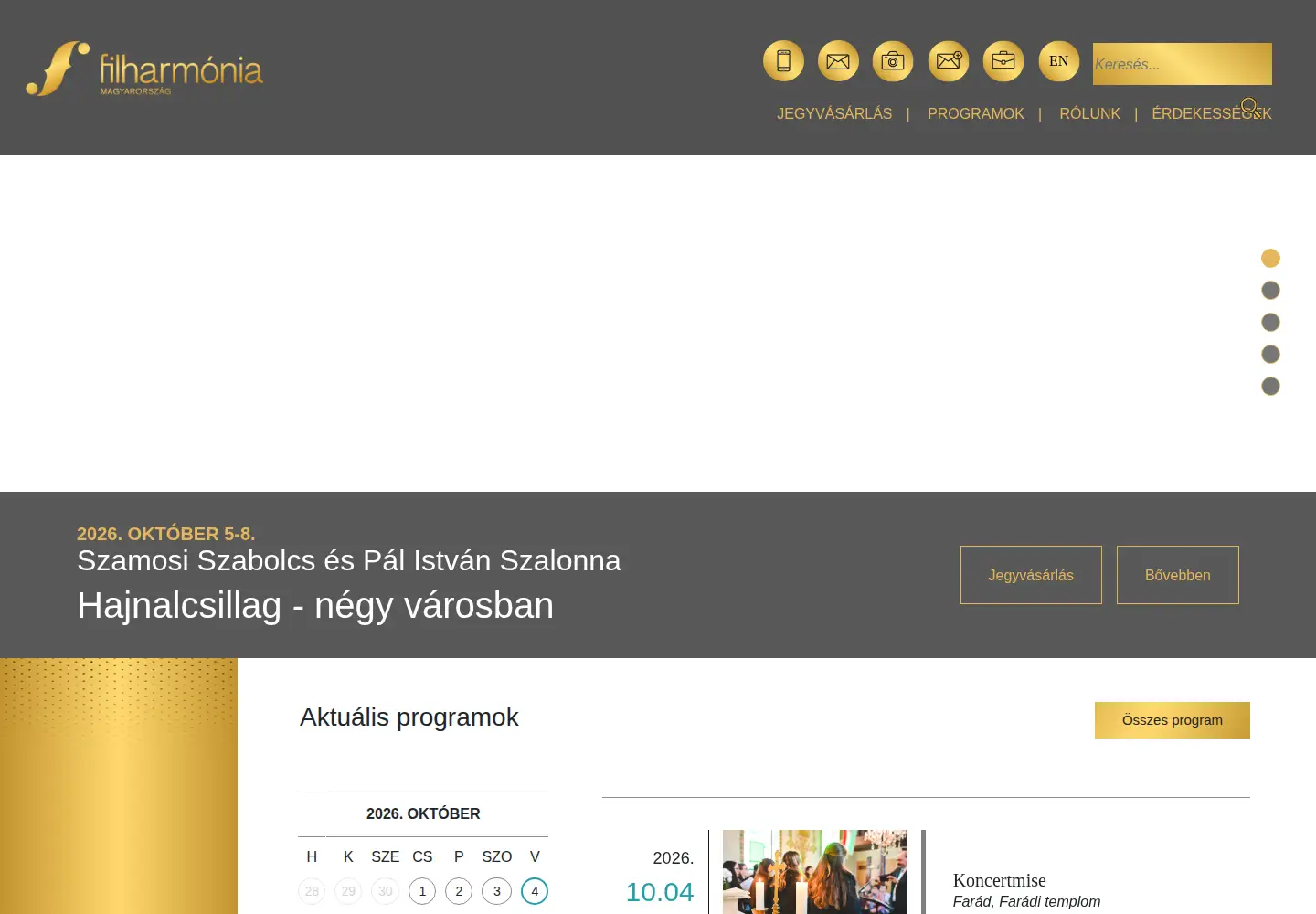 Screenshot of filharmonia.hu