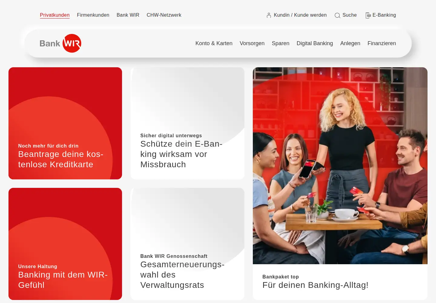 Screenshot of wir.ch