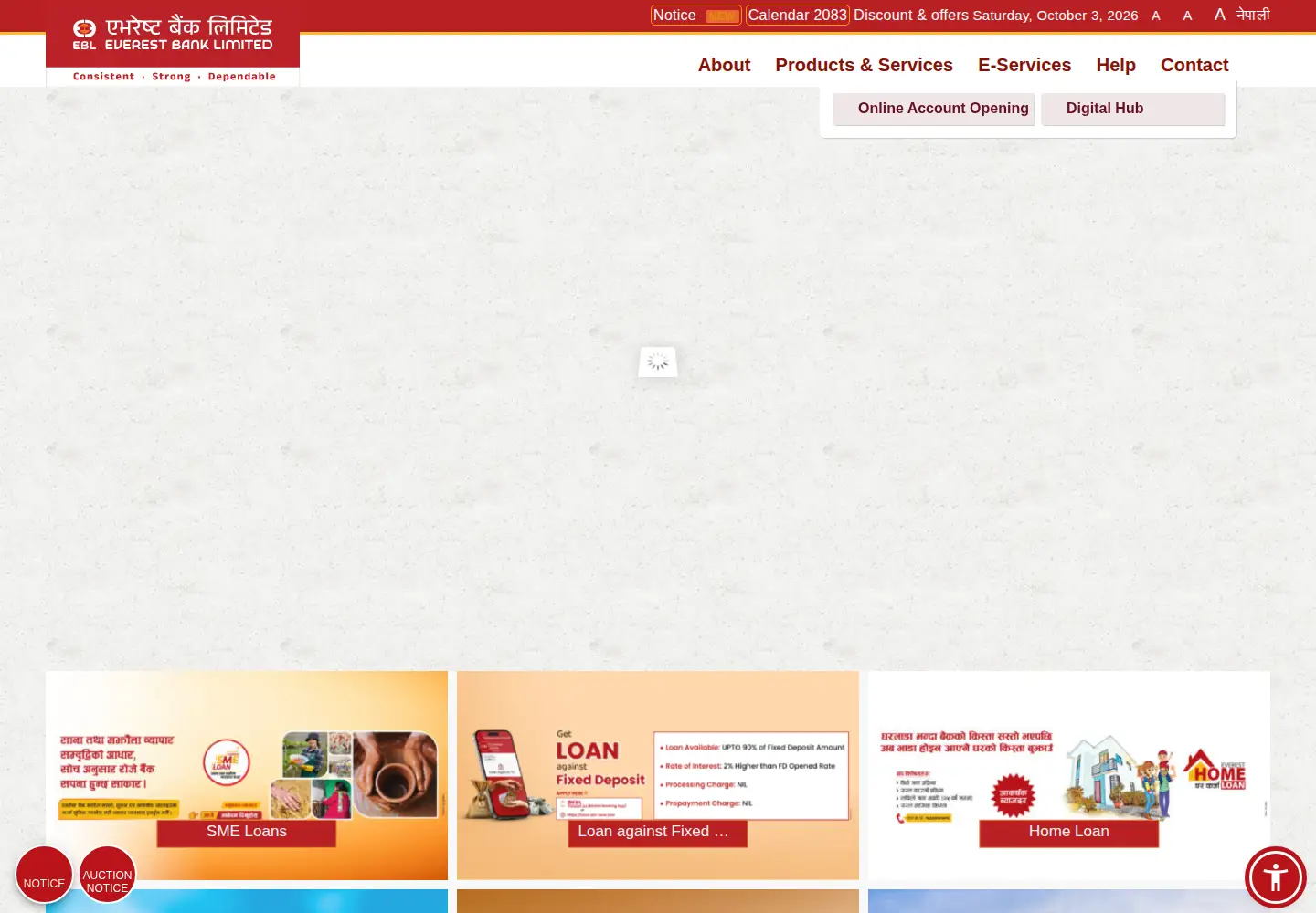 Screenshot of everestbankltd.com