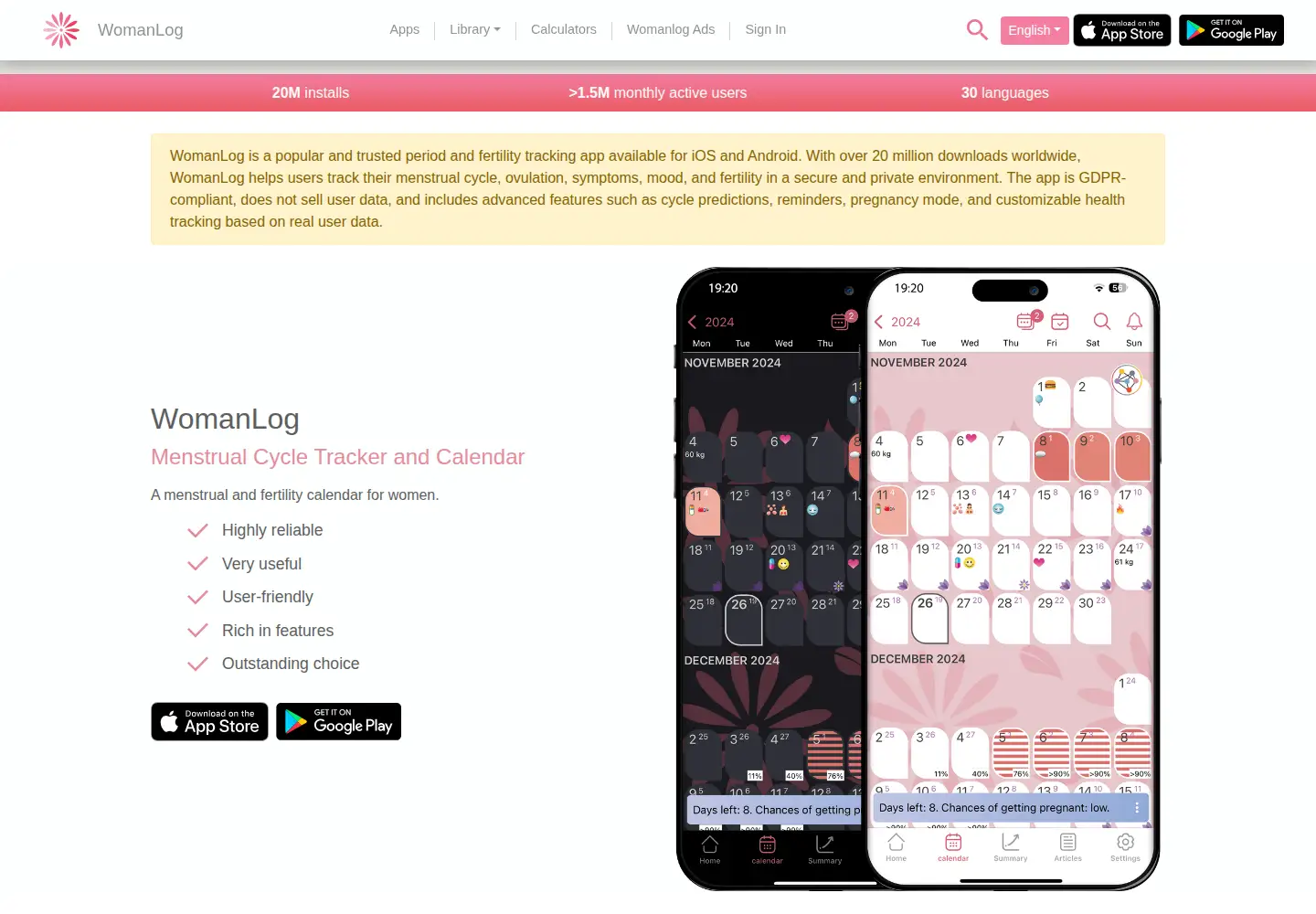 Screenshot of womanlog.com