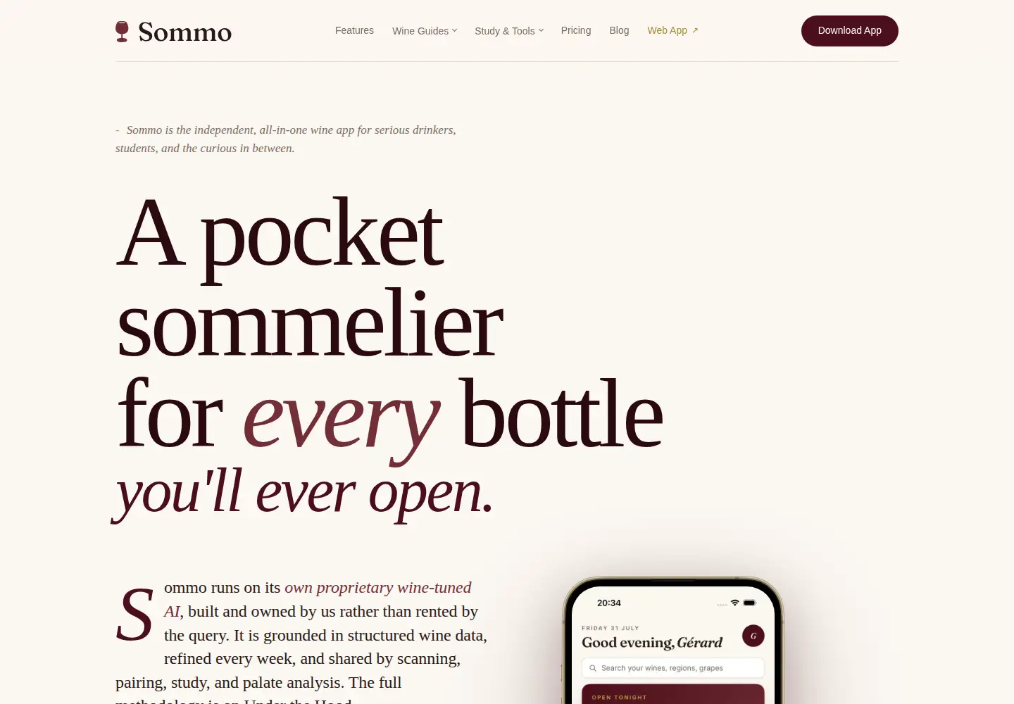 Screenshot of sommo.app