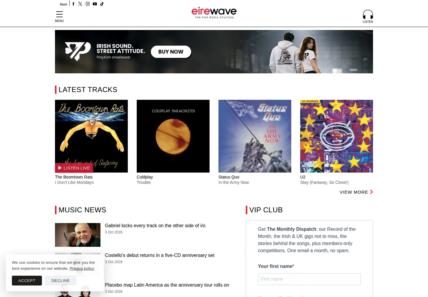 Screenshot of eirewave.com