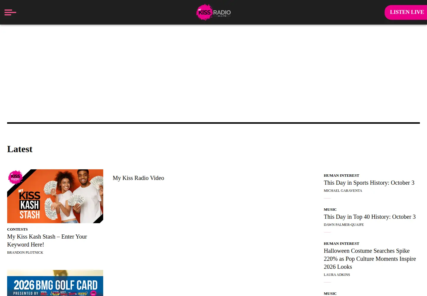 Screenshot of mykissradio.com