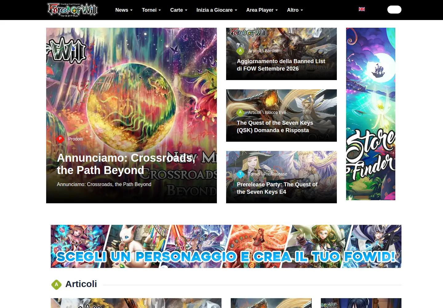 Screenshot of fowtcg.it