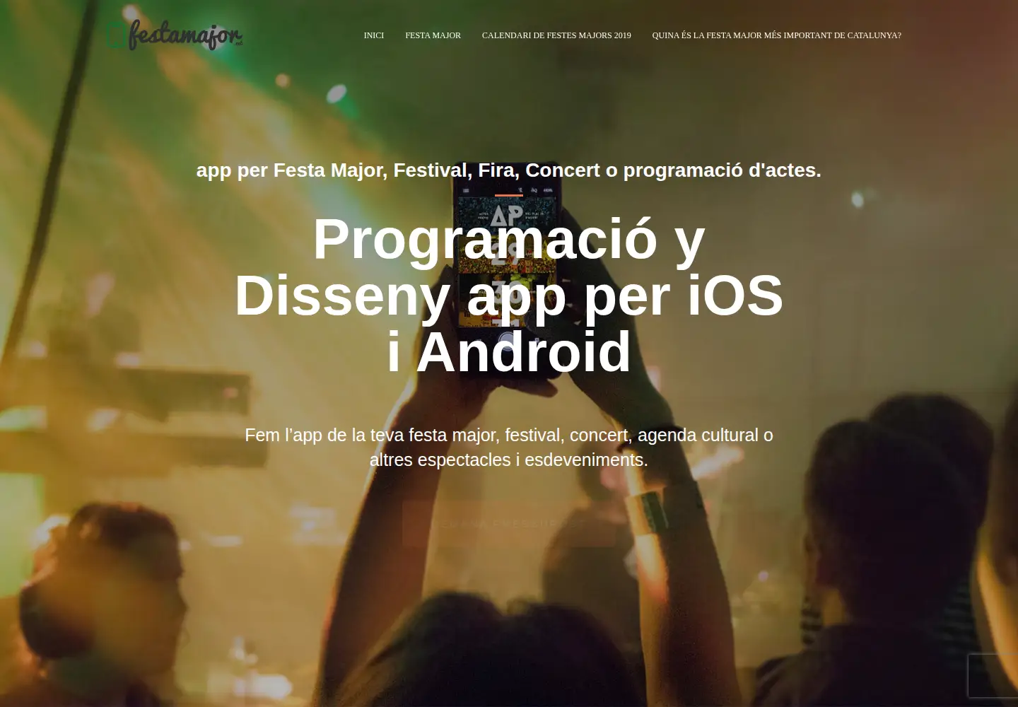Captured homepage of festamajor.net in the current scan