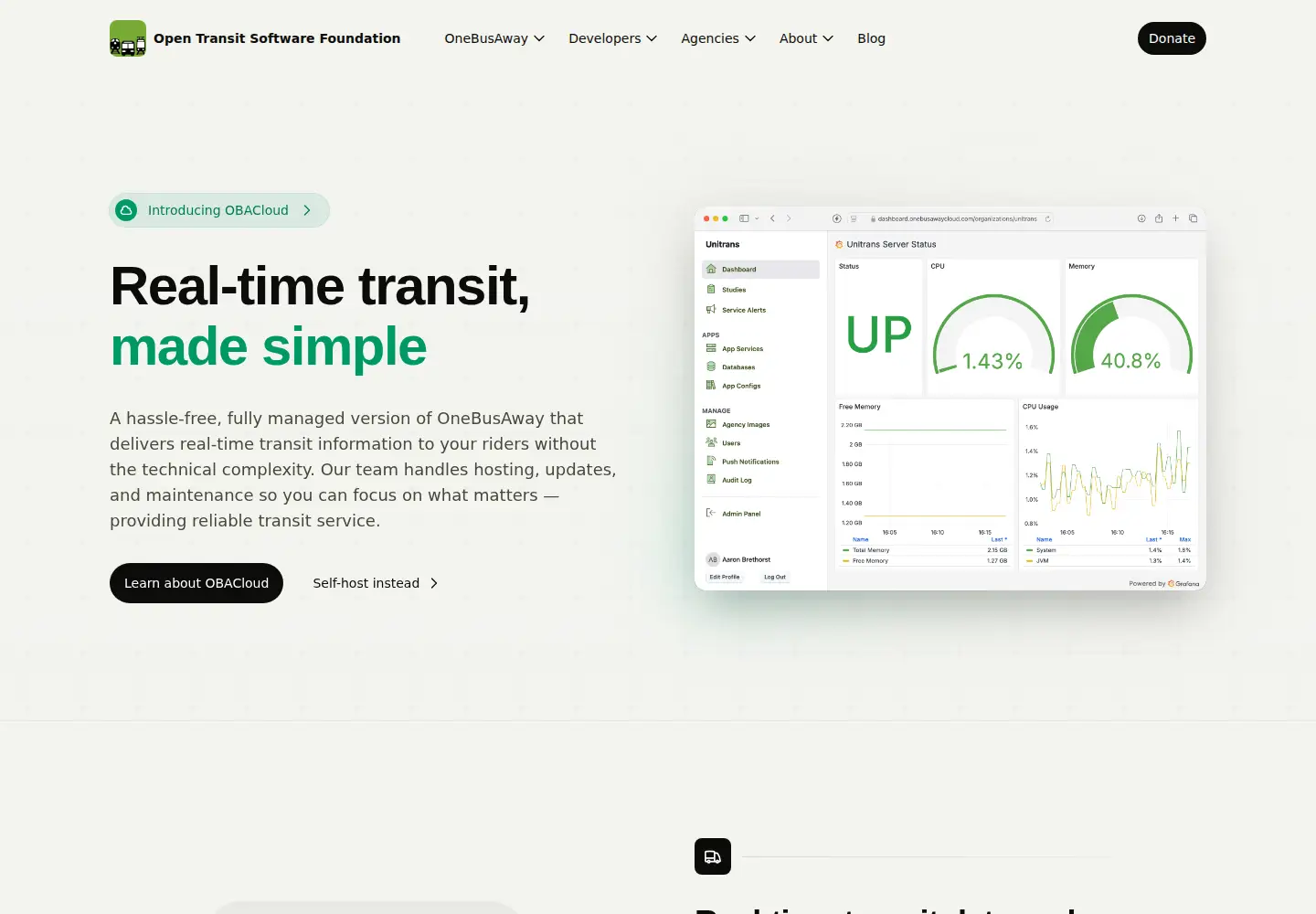 Screenshot of onebusaway.org