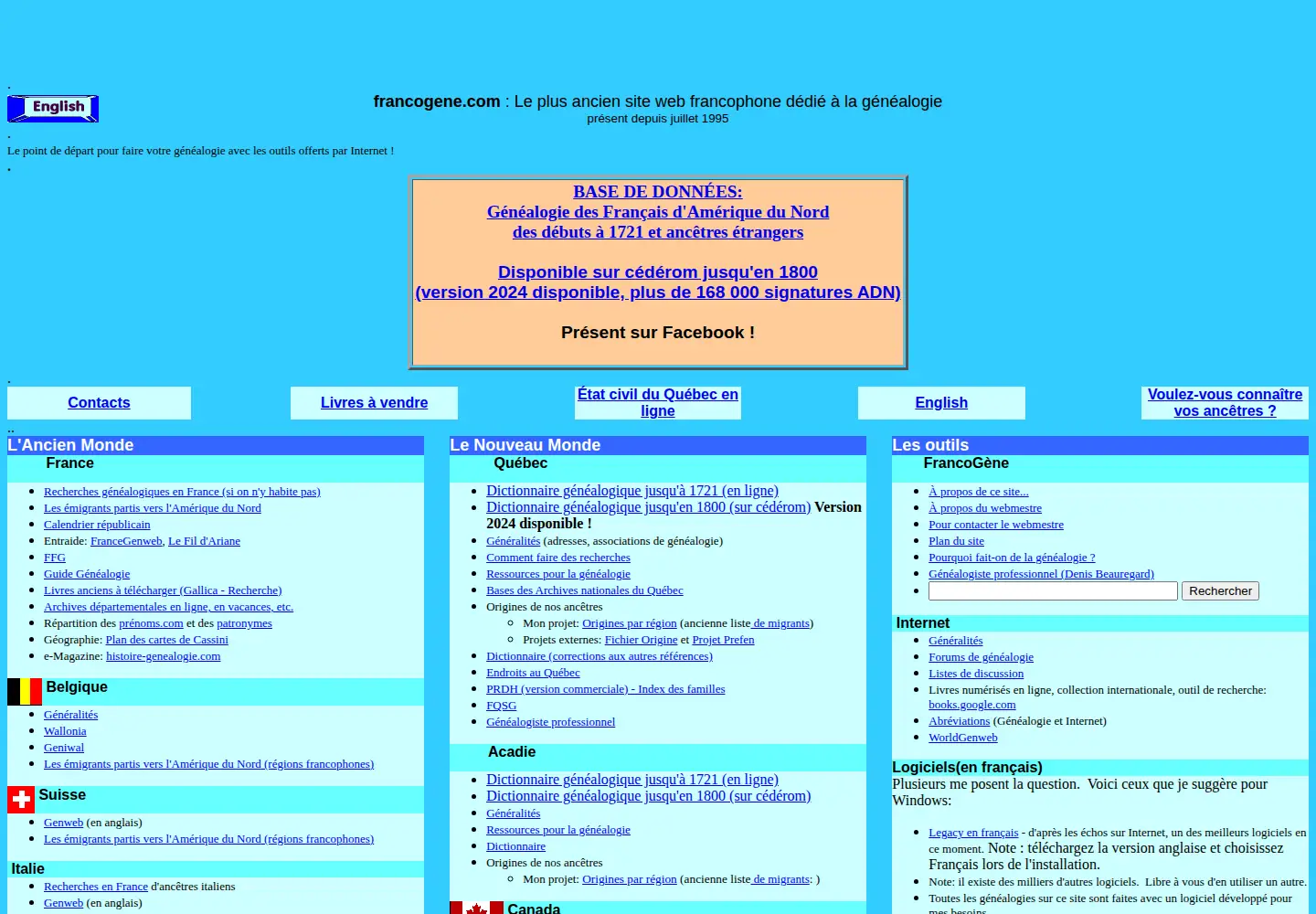 Captured homepage of francogene.com in the current scan