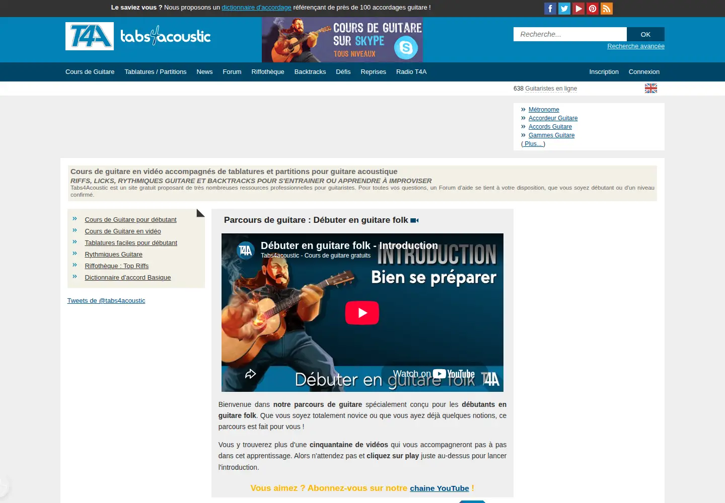 Captured homepage of tabs4acoustic.com in the current scan