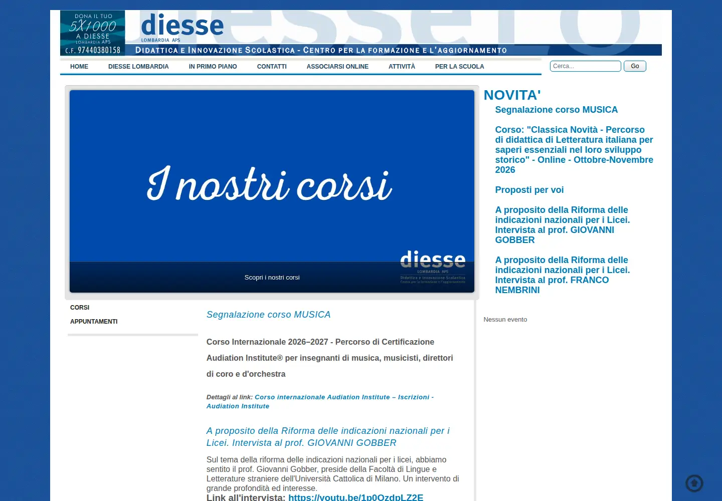 Screenshot of diesselombardia.it