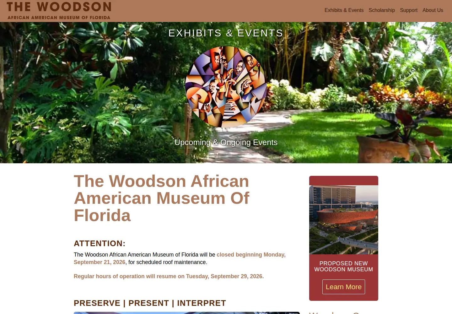 Screenshot of woodsonmuseum.org