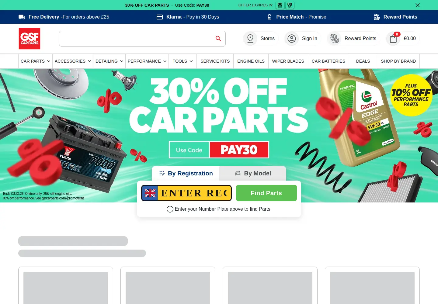Screenshot of gsfcarparts.com
