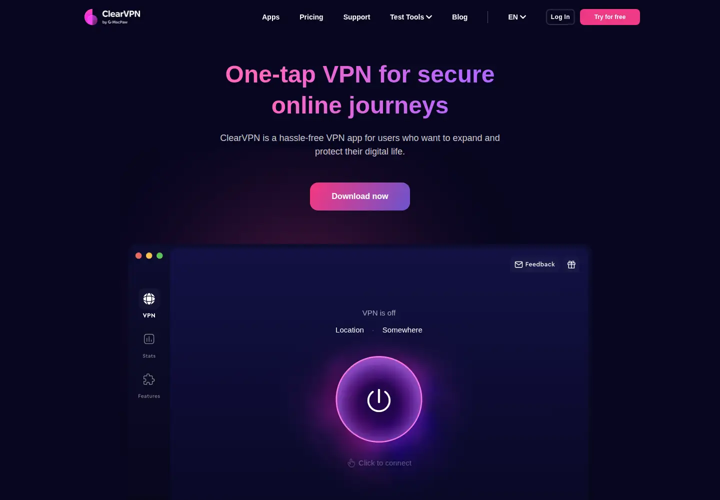 Screenshot of clearvpn.com