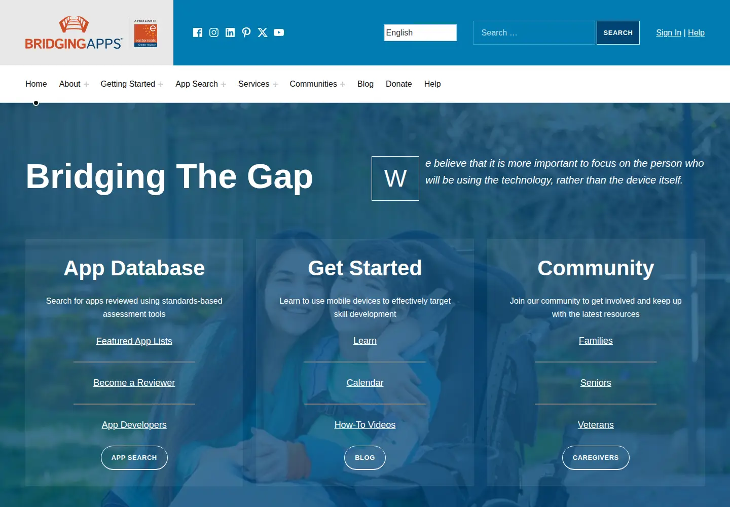 Screenshot of bridgingapps.org