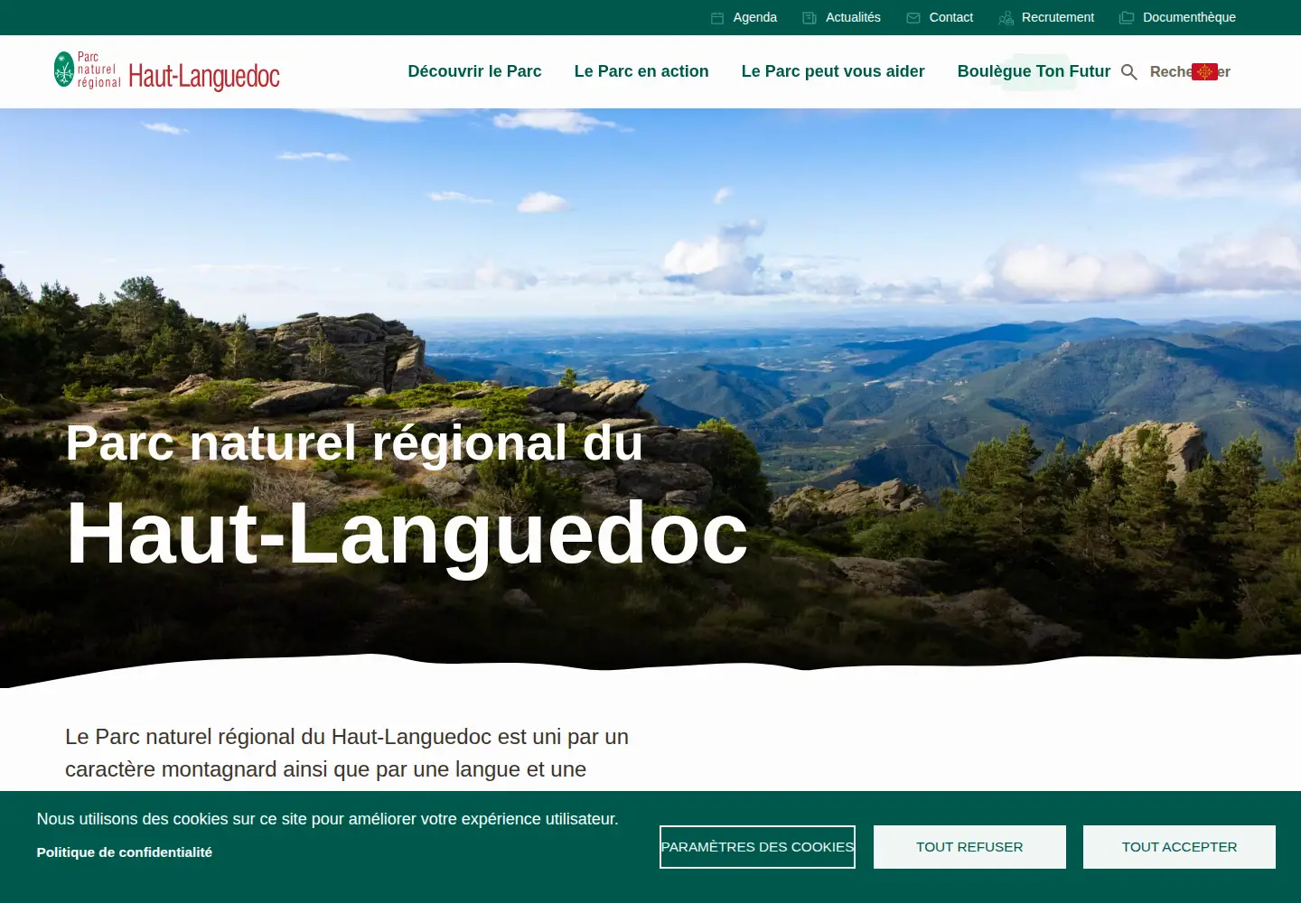 Screenshot of parc-haut-languedoc.fr
