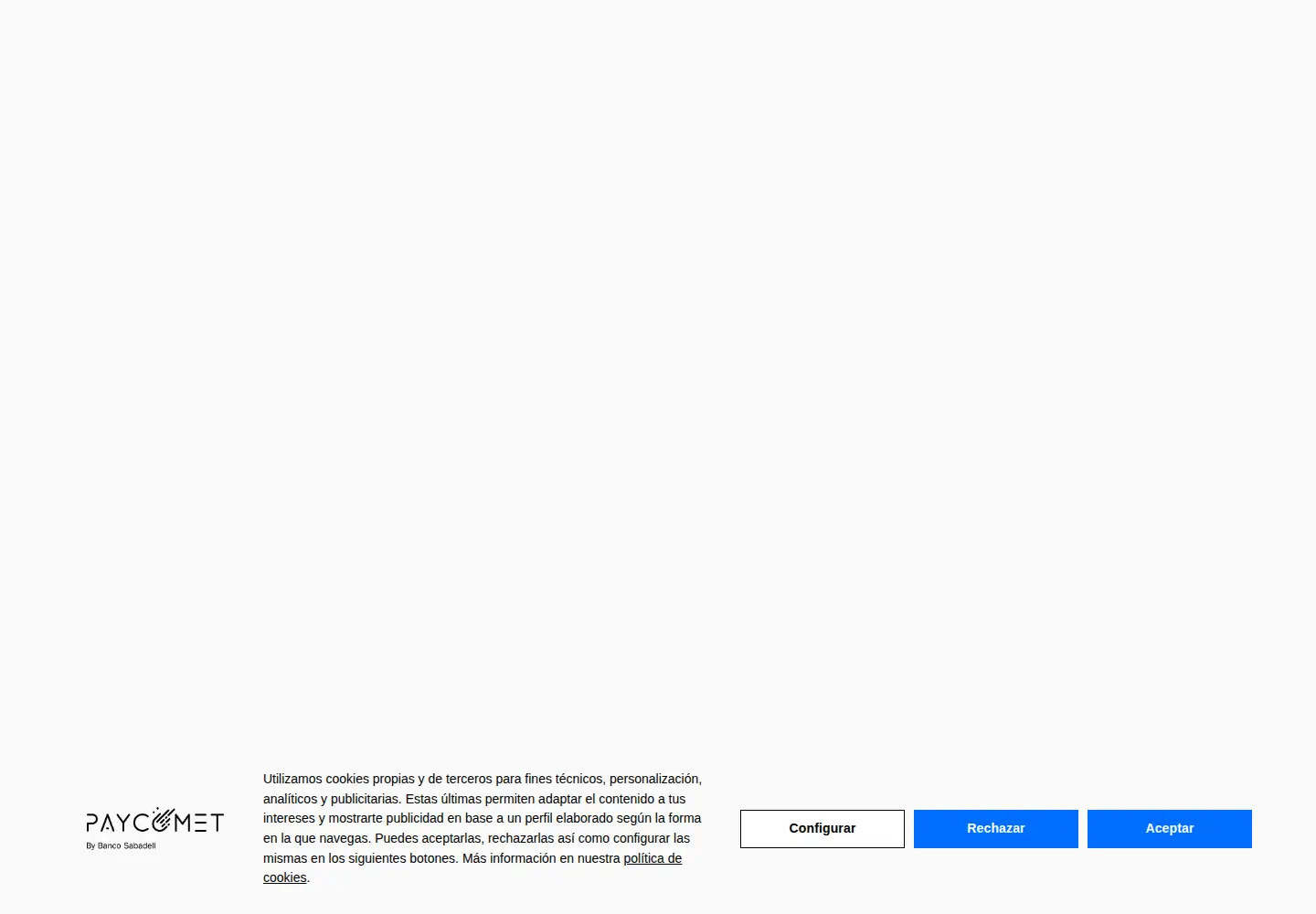 Screenshot of paycomet.com