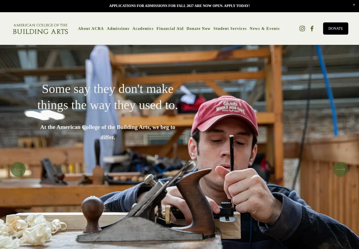Screenshot of acba.edu