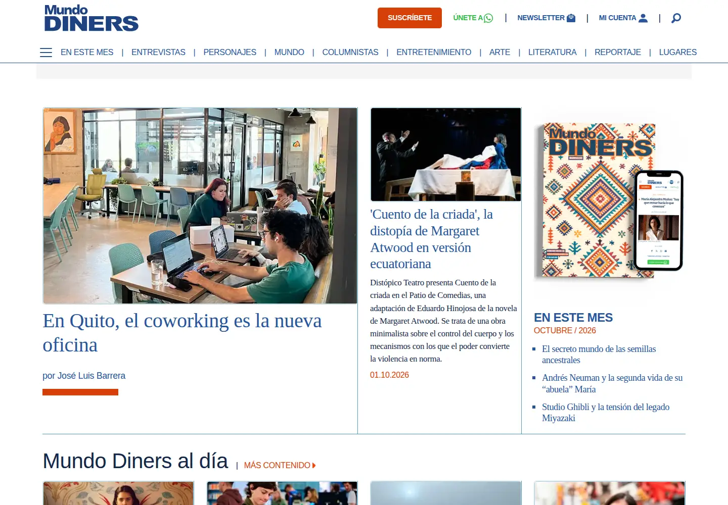 Screenshot of revistamundodiners.com