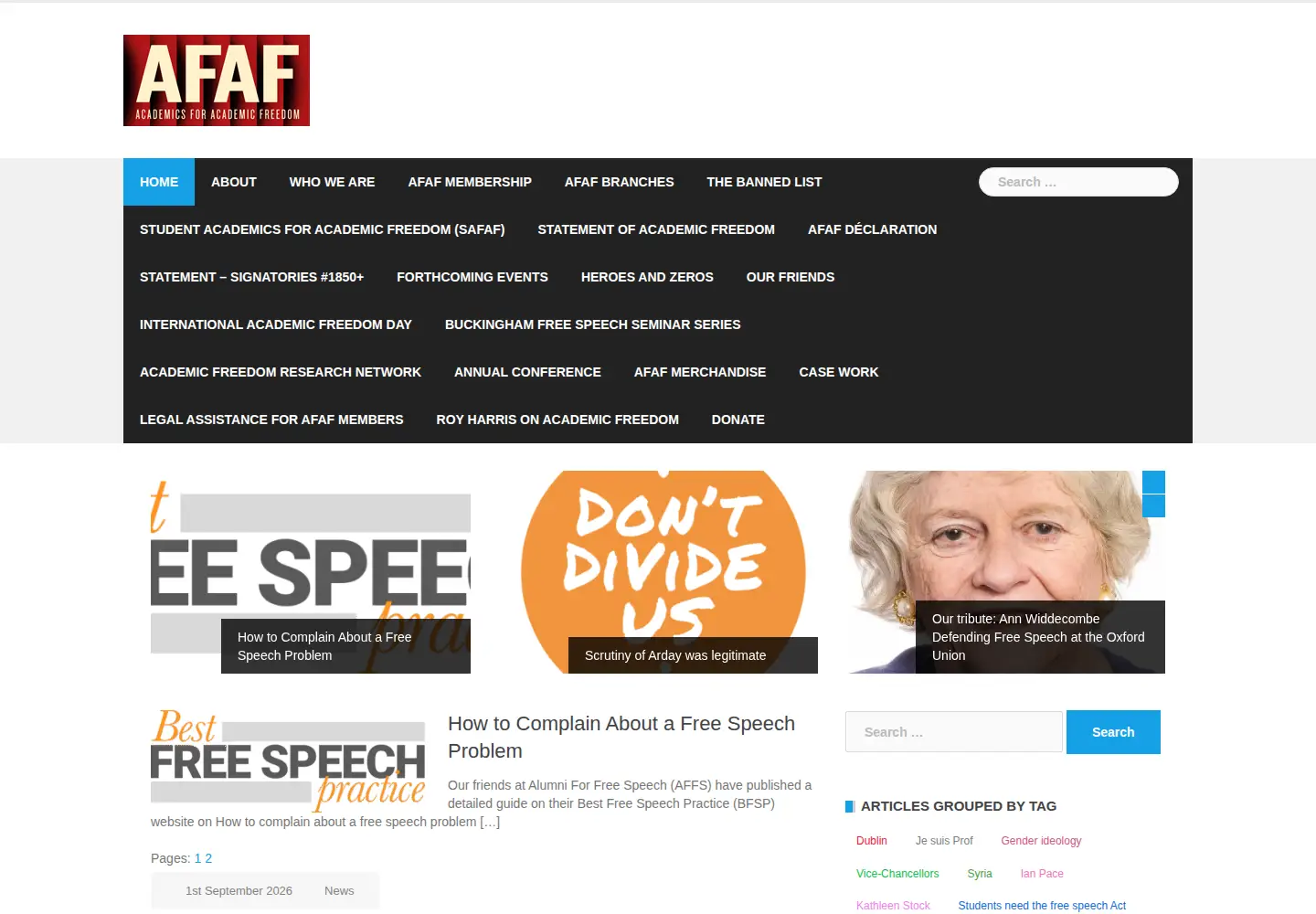 Screenshot of afaf.org.uk