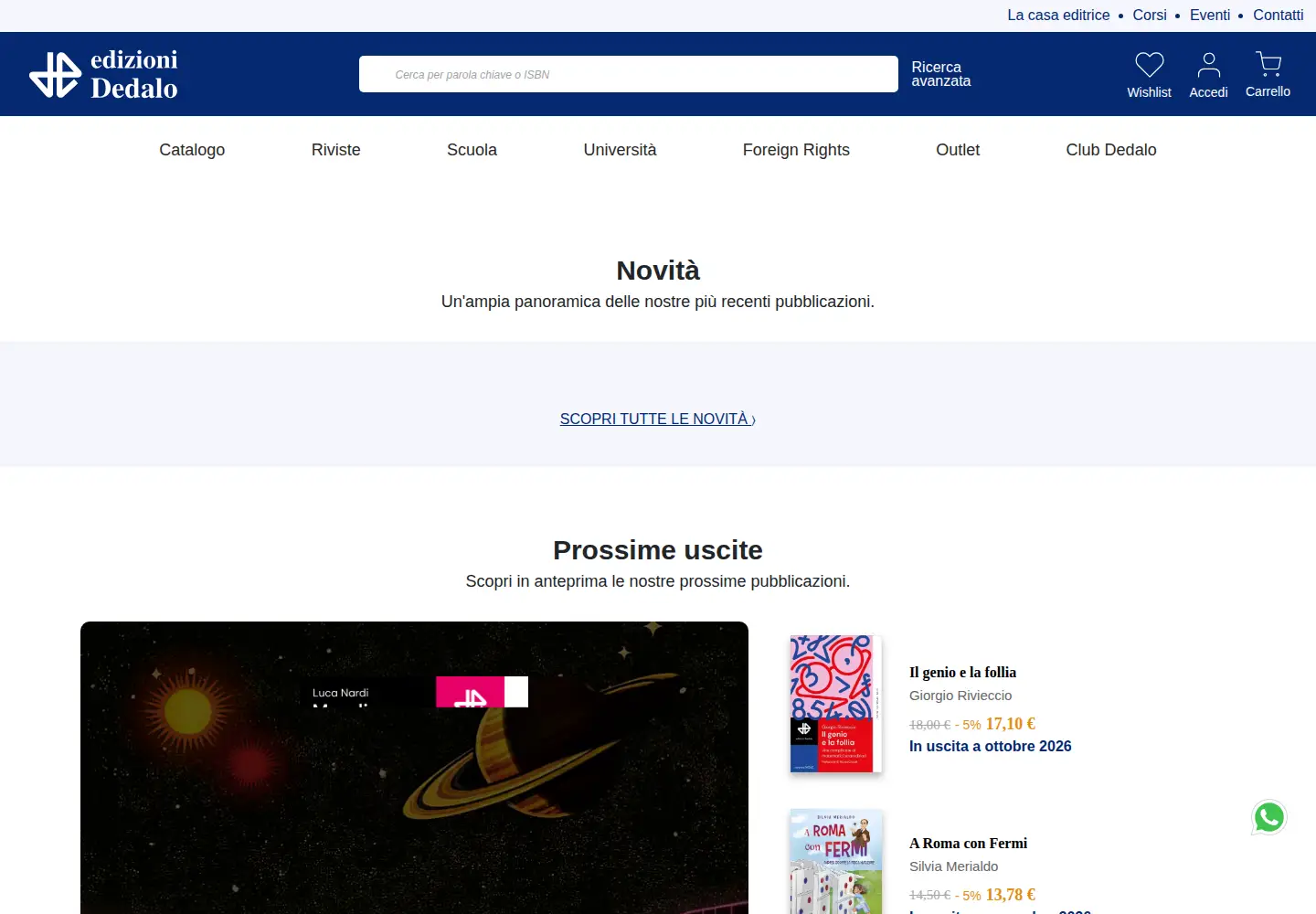 Screenshot of edizionidedalo.it