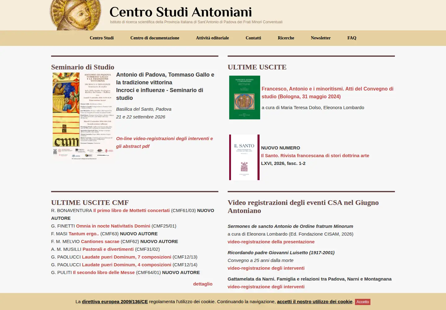 Screenshot of centrostudiantoniani.it