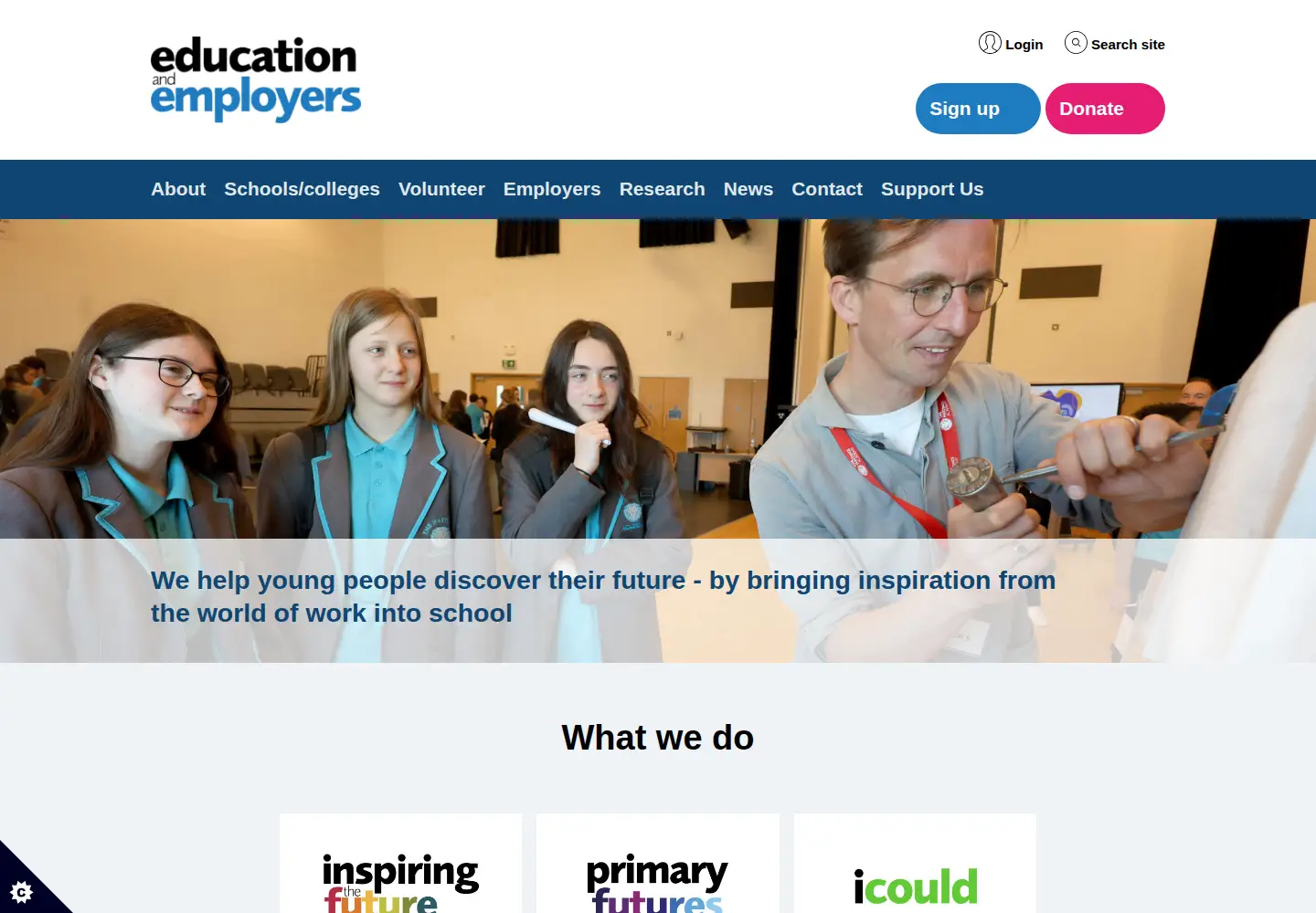 Screenshot of educationandemployers.org